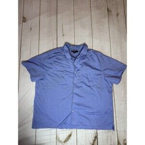 Cremieux Classics Light Blue Seersucker Short Sleeve Button Shirt Men's XXL